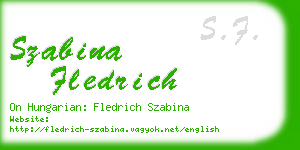 szabina fledrich business card